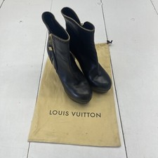 Louis Vuitton Black Leather Almond Toe Platfo...