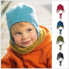 DISANA Kids Winter Hat, 100 Organic Boiled Merino Wool, Sizes 4 Months- 3 Years