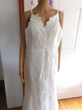 New White Applique Elegant Mermaid Polyester/Mesh Sleeveless Wedding Dress XL