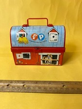 1962 Vintage Fisher Price Mini Toy Farm Barn Lunch Box Kit Silo Thermos 549