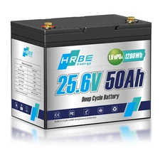 24V 50Ah Lithium LiFePO4 Battery 10000+Deep Cycle BMS for RV Solar Boat Off-grid