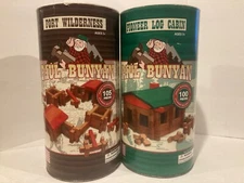 Paul Bunyan Pioneer Log Cabin/ Tree House Wood 2 Sets 99 Pcs. Each