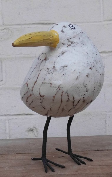 Freche, Witzige MöWe Statue Maritimes Deko-Objekt Holz Handarbeit-image