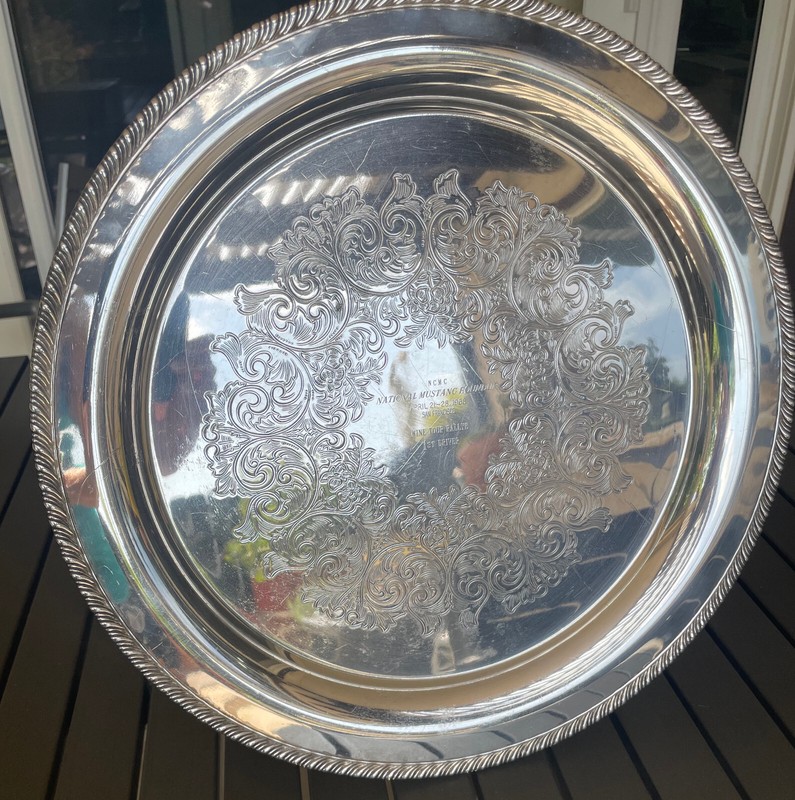 WM A Rogers 15" Silver Platter Plate Serving Tray Engraved Vintage 1968 Mustang