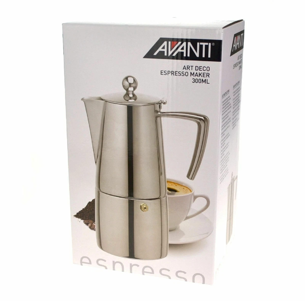 AVANTI Stove Top Art Deco Espresso Coffee Maker Size To