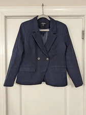 J. Crew Devon blazer in Bi- Stretch Cotton Blend women's 12 navy blue career 23