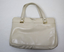Vintage Julius Resnick JR USA Ladies' Cream Beige Faux Leather Handbag Purse