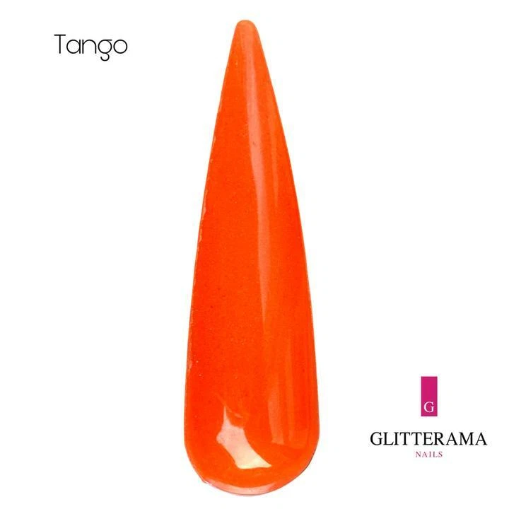 TANGO Coloured Acrylic Nail Powder Glitterama Nails orange Autumn fall winter