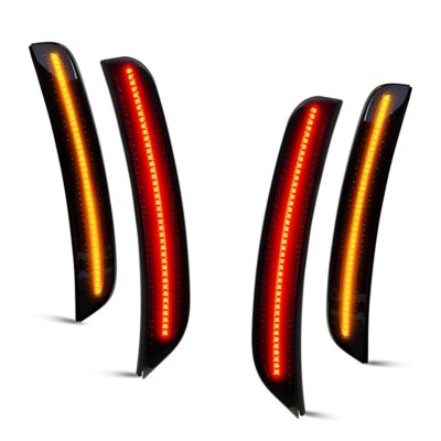 4PCS Smoked LED Side Marker Lights For 15-23 Dodge Charger R/T Scat Pack SXT Set