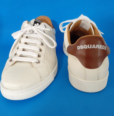 希少DSQUARED2 Gommato Leather スニーカー 白 希少DSQUARED2 Gommato Leather スニーカー 白
