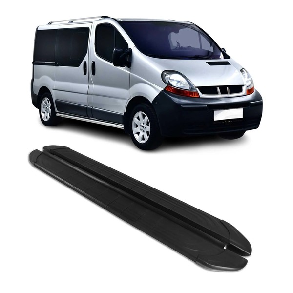 Trittbretter Seitenschweller FüR Renault Trafic 2001-2014 L2 Aluminium Schwarz-image
