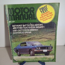 Motor Manual December Vintage Magazine, Bathurst, Valiant, Datsun, Torana