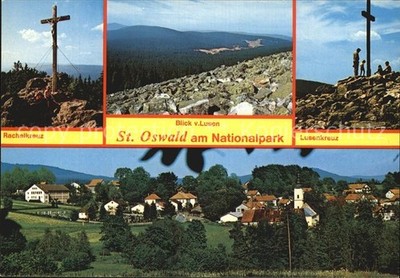St Oswald Sankt Oswald-Riedlhuette Rachelkreuz Blick von Lusen Lusenkreuz Panora