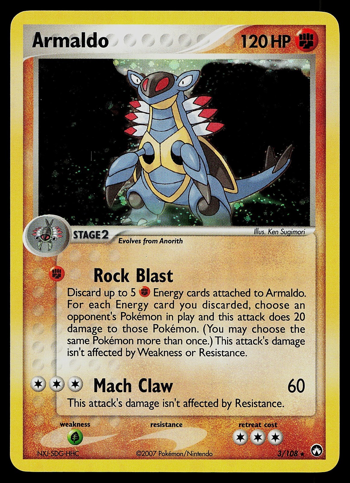 Pokemon Card - Armaldo Power Keepers 3/108 Holo Rare