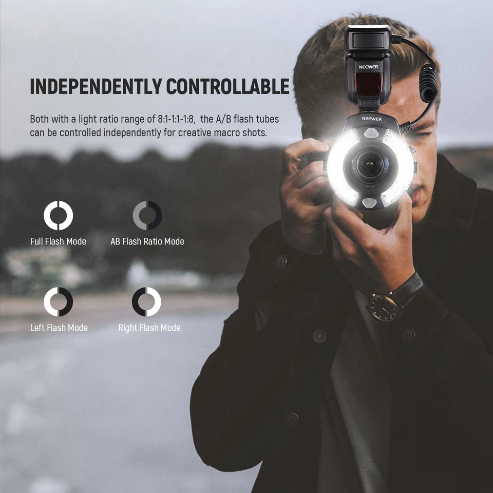 NEEWER RF1-ND Ring Flash for Nikon, 76Ws TTL, 5600K, Macro - Image 4 of 4