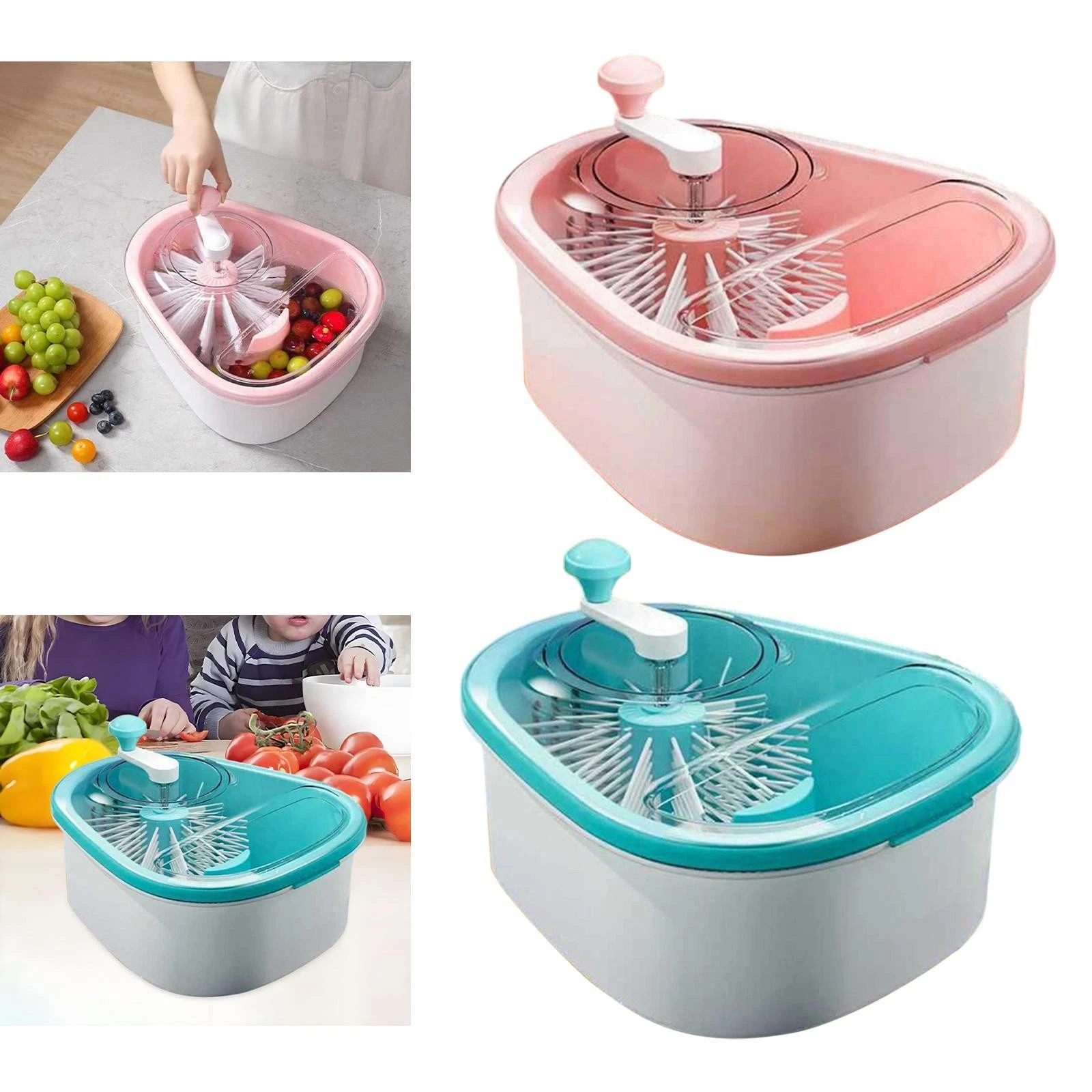 Vegetable Washer Fruit Cleaner with Lid Kitchen Gadget Multifunctional Washing