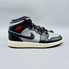Nike Shoes Youth Boys 5 Black Gray Air Jordan 1 Mid GS Basketball Sneakers