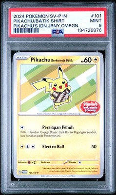 2024 POKEMON INDONESIAN SV-P PROMO #101 PIKACHU IN BATIK SHIRT PSA