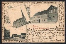 Passepartout-AK Vieselbach, Gasthof zur Aue, Ortspartie mit Sparkasse und Krieg 
