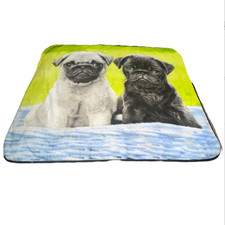 I Love Pugs Green Throw Blanket Pug Dog Puppy Love 46" x 60" Soft Cozy