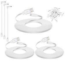 3-Pack 25 ft Micro USB Extension Cable Compatible with Wyze 25 Feet, White