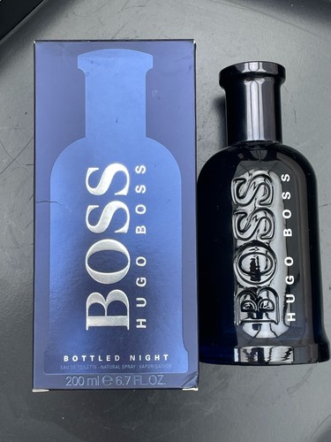 HUGO BOSS BOTTLED NIGHT 200ML - FLASCHE IST EIN VIERTEL VOLL VERPACKT PORTOFREI