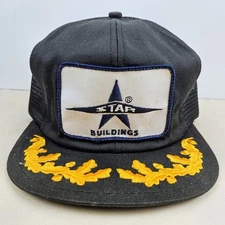 Vintage USA MADE K BRAND Star Building Patch Trucker Hat Snapback Dad Cap