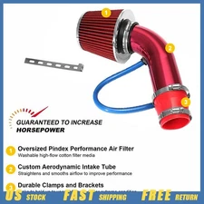 Car Auto Pipe Power Hose System Flow Cold Air Intake Filter Induction Kit EOOC
