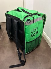 Uber Eats Green Insulated Food Delivery Backpack Bag with Shoulder Straps
