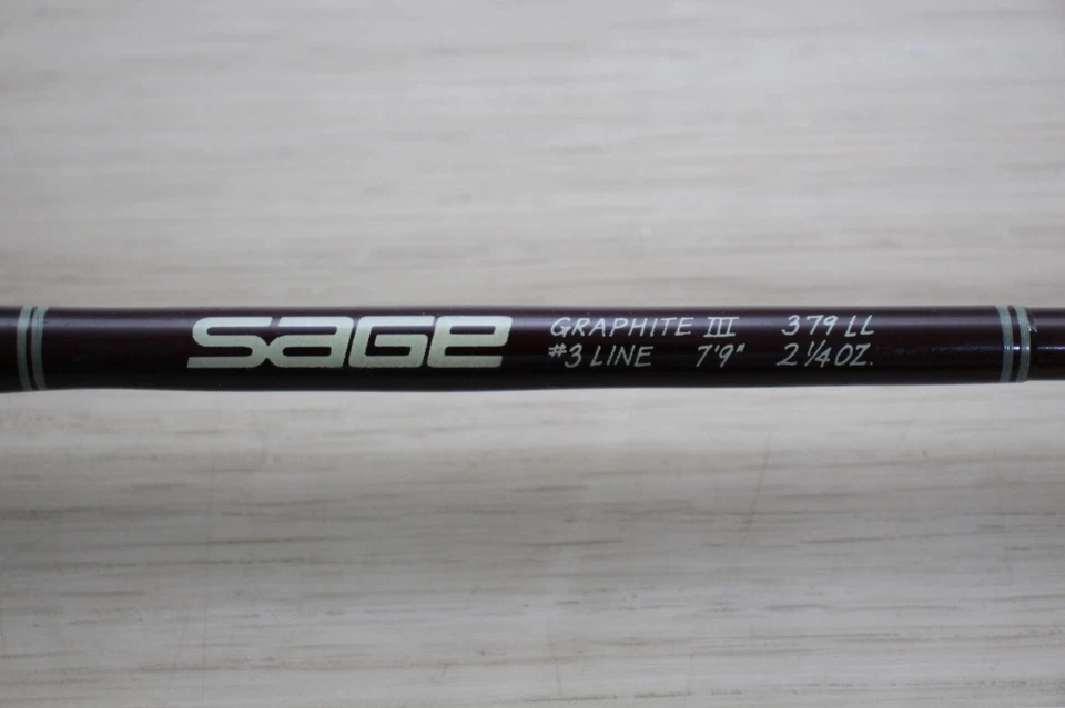 SAGE LL 379-2 Graphite III Fly Rod 7’9” 3wt 2 piezas con tubo y calcetín – Clásico GFL D48 Foto 2 de 4