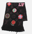 Louis Vuitton Black Muffler Ecialp Logomania LV Stories Scar  M71060 Unisex — photo 4