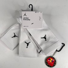 NEW Jordan Everyday DriFit Crew Socks 3 Pack - White FAST SHIPPING