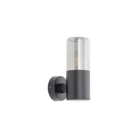 Wandleuchte AußEn Glas Aluminium Schwarz Rauchgrau E27 IP44 AußEnlampe Terrasse
