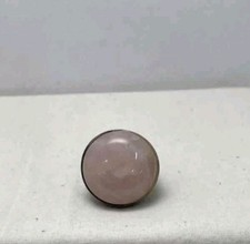 925 Sterling Silver Pink Rose Quartz Cocktail Ring Size 6 Large Dome...