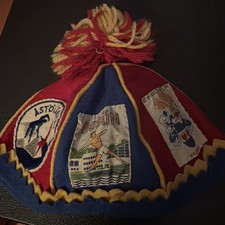Vintage Swedish Folk Hat Wool Ski Cap Lillsveds Folkhögskola Medelpad Souvenir