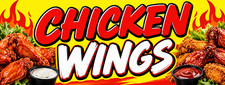 3ft x 8ft CHICKEN WINGS Vinyl Banner-  CAN BE PERSONALIZED 