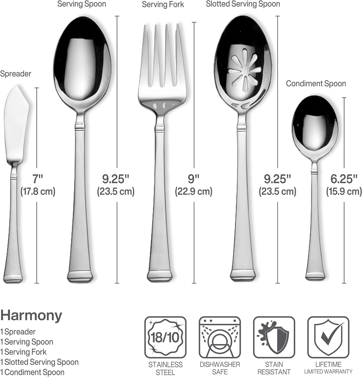 Mikasa Harmony 65-Piece Flatware Set for 12, 18/10 Stainless Steel Silverware wi