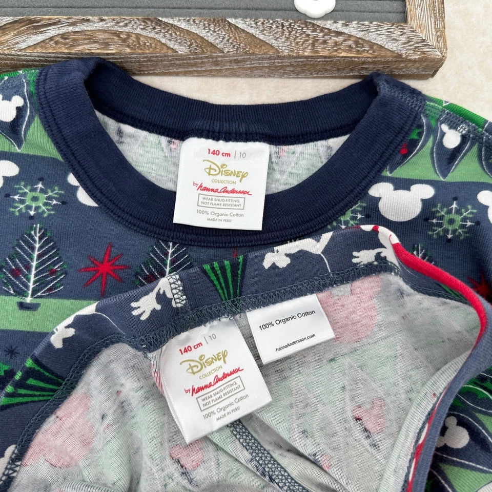 HANNA ANDERSSON Disney Mickey Mouse Holiday Long Johns Size 140 (US 10) - Image 3 of 3