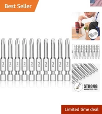 Durable 2 Inch Magnetic Phillips Power Bits - 10-Pack S2 Steel Construction