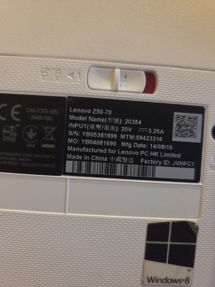 Portatile Pc Lenovo Z50-70 I7 4gen 8gb Ram Gforce 840m 2gb Ssd 120gb ENTRA LEGGI - Immagine 2 di 3