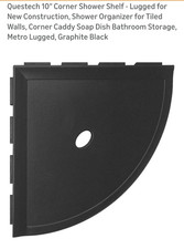 Questech 8"Corner Shower Shelf,Retrofit Shower Organizer for Tile Walls, Black