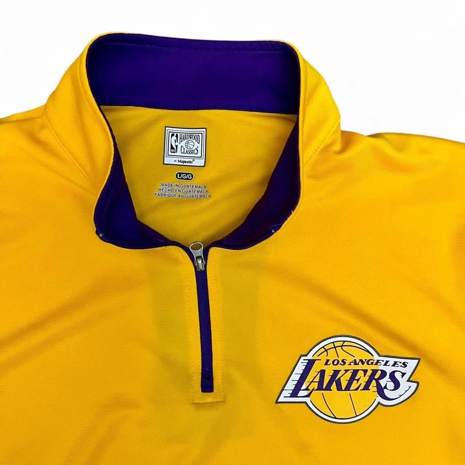 Los Angeles Lakers NBA 1/4 Cremallera Hombres Pullover Manga Larga Camisa Amarilla Talla Grande Foto 4 de 4
