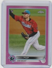 2022 Topps Chrome Pink #41 Zach Pop - Miami Marlins RC