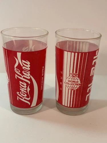 vintage Coca-Cola World Collection glasses, specifically featuring "Grecia"