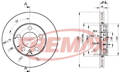FREMAX BD-5308 Brake Disc for SKODA,VW