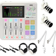 Rode RODECaster Duo Streaming Mixer and PodMic Duo Bundle - White