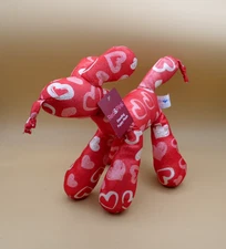 HugFun Plush 12" Red & Pink Standing  Puppy Dog Stuffed Animal Soft Small Hug