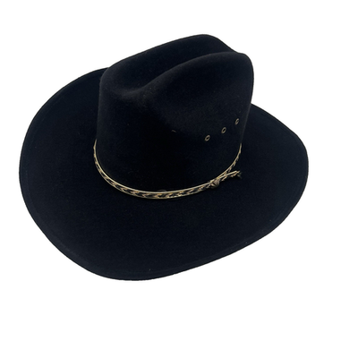 #ad Western Express Inc Black Wool Felt Cowboy Hat Size 7 1 8 57 $24.95
