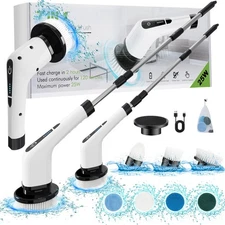 Electric Spin Scrubber 7in1 Handheld Arm Kitchen Cleaner Cordless Cleaning Brush