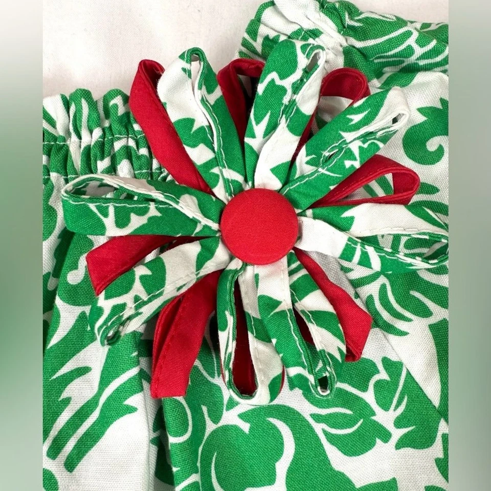 Vestido LE’ ZA ME Niñas Mano Calado Damasco Navidad Vacaciones Manga Abullonada 8 Preppy Foto 4 de 4